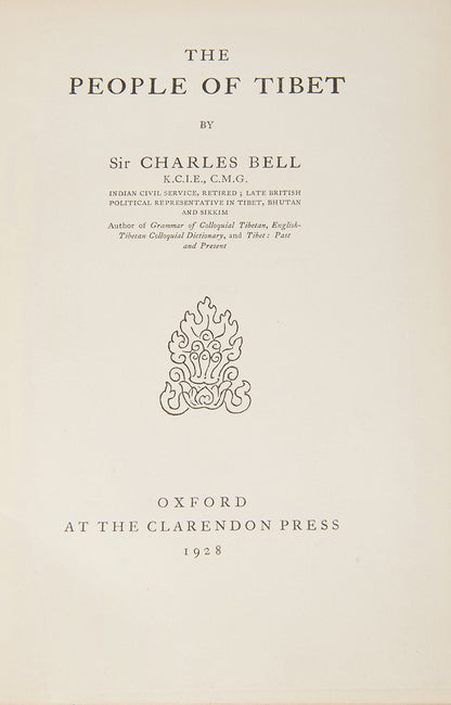 A first edition of Sir Charles Bell's The People of Tibet.