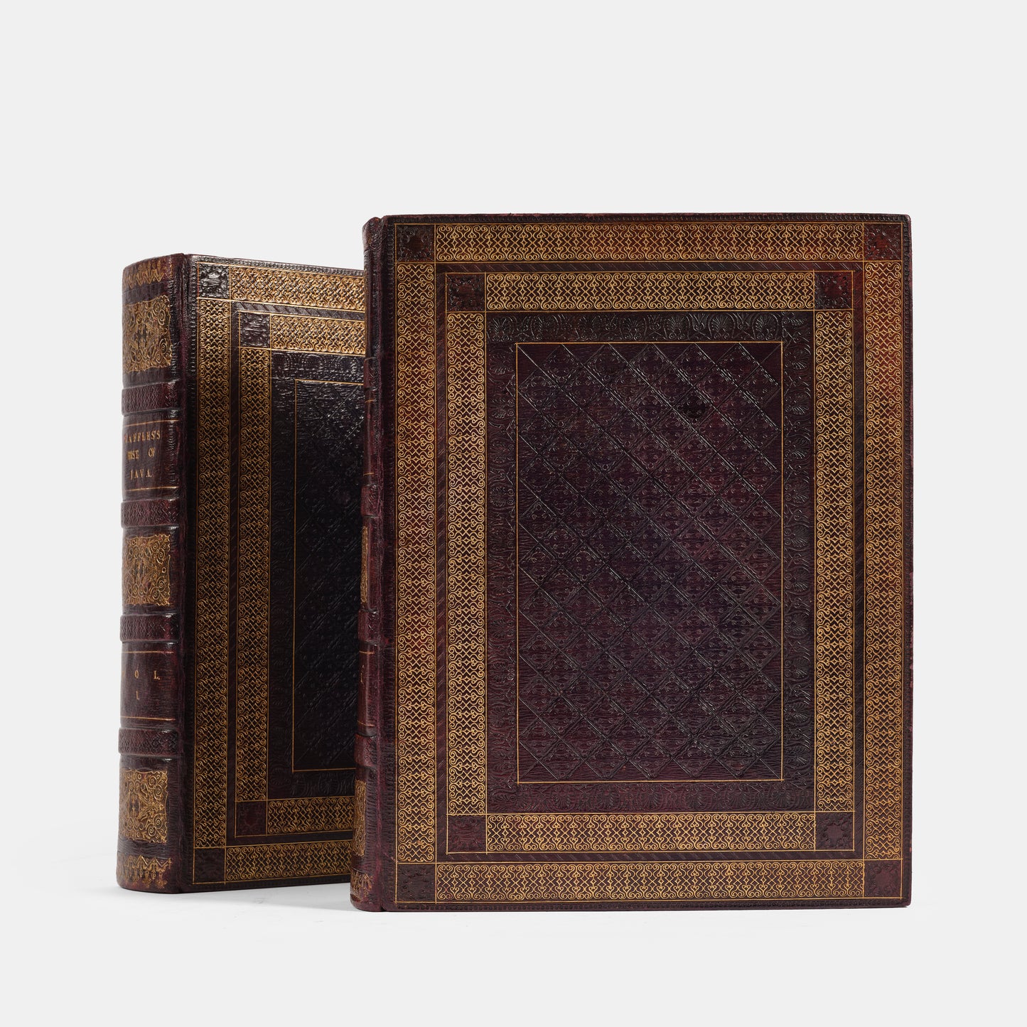 First edition, large paper copy, of The History of Java by Thomas Stamford Raffles, specially bound for presentation, of this iconic and foundational work on Java and Southeast Asia.