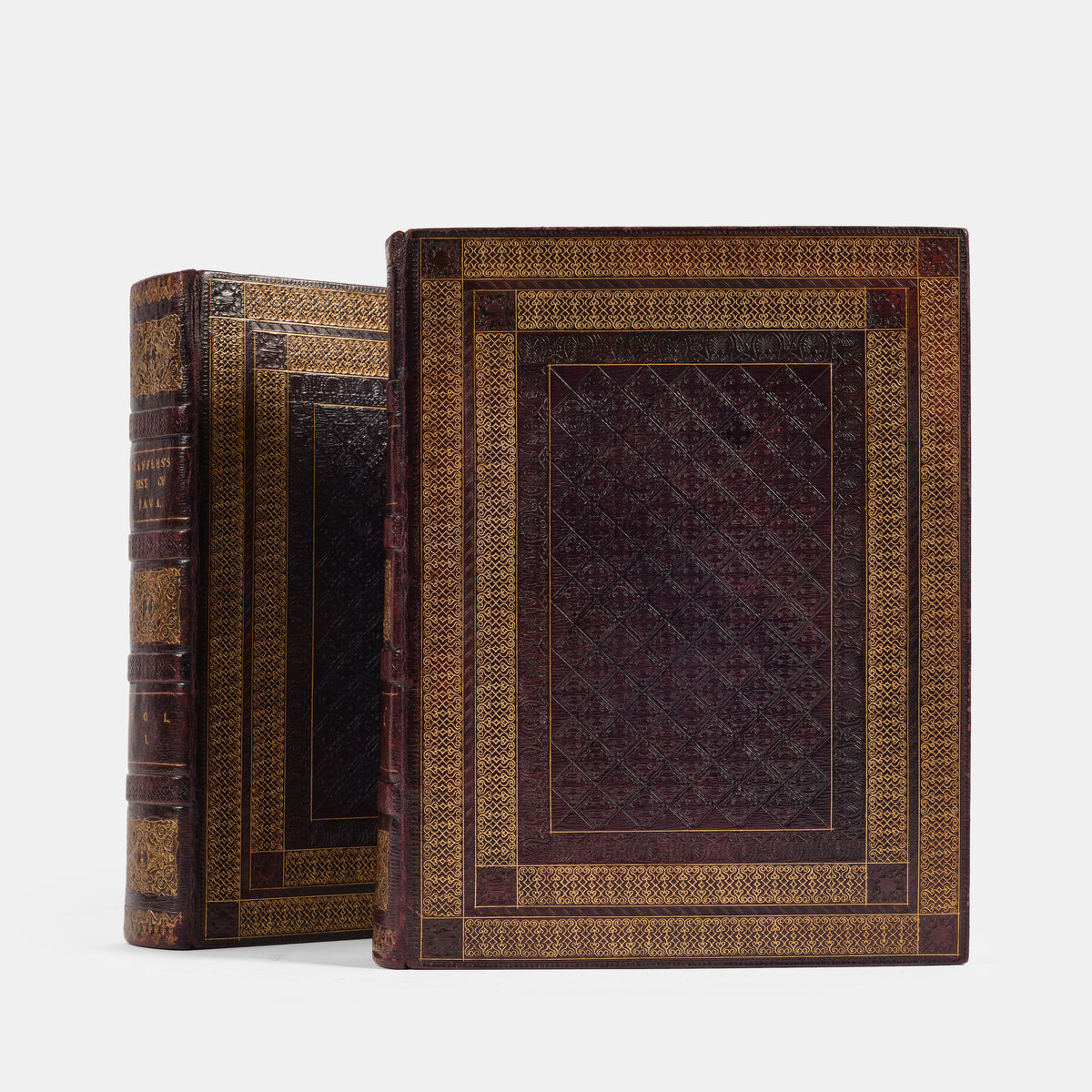 First edition, large paper copy, of The History of Java by Thomas Stamford Raffles, specially bound for presentation, of this iconic and foundational work on Java and Southeast Asia.