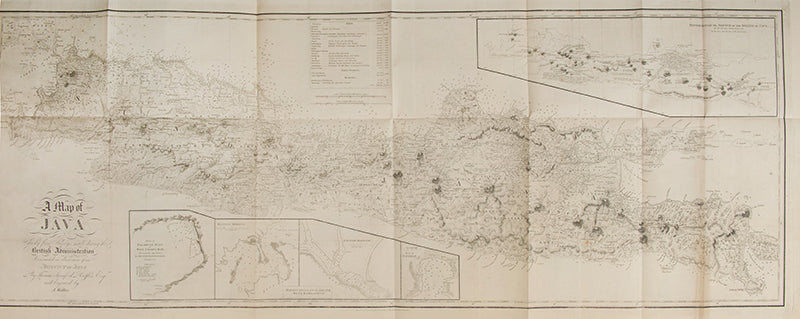Second edition of The History of Java by Thomas Stamfoird Raffles, with the third of the atlas, an exceptionally bright copy with the additional plates added for the second edition.