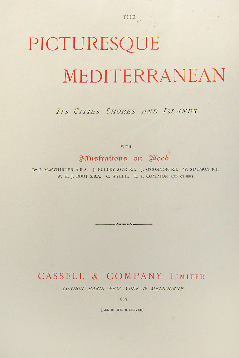 This work is compilation of travels in the Mediterranean illustrated by well known artists of the time.