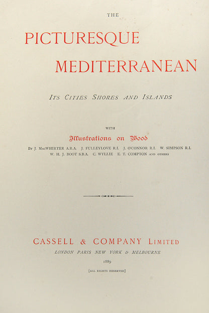 This work is compilation of travels in the Mediterranean illustrated by well known artists of the time.