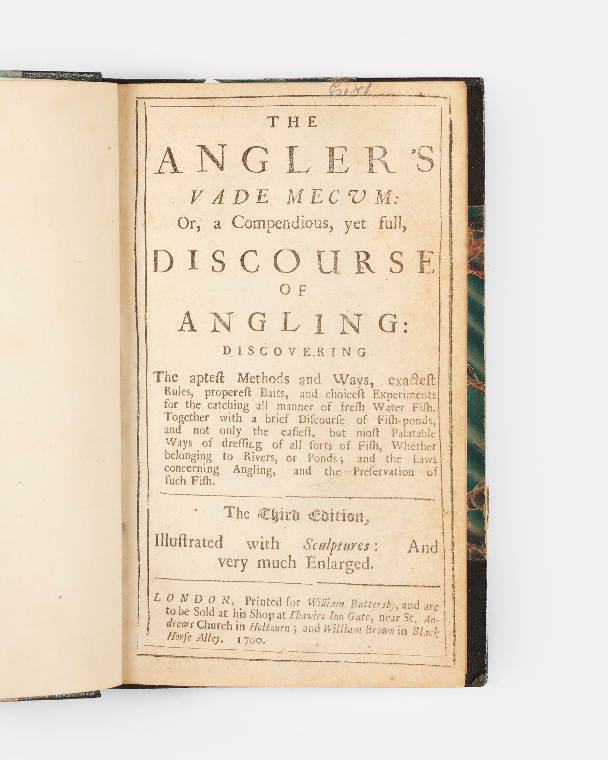 The enlarged third edition of James Chetham's authoritative work on freshwater fishing, illustrated with a charming engraved plate depicting twelve species of fish.