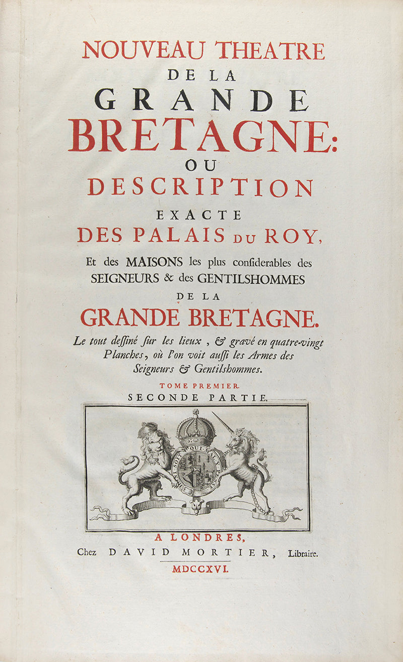 A fine copy of Kip's great Nouveau Theatre de la Grande Bretagne, the defining work of English architecture of the Augustan age, and still highly prized for its depiction of English country houses and gardens.