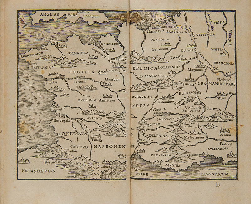 The rare third editions of Johannes Honter's important early atlas, Circuli Sphaerae Cum V. Zonis, with thirteen maps including a world map based on that of Peter Apian.