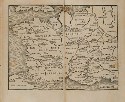 The rare third editions of Johannes Honter's important early atlas, Circuli Sphaerae Cum V. Zonis, with thirteen maps including a world map based on that of Peter Apian.