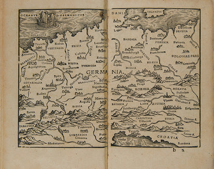 The rare third editions of Johannes Honter's important early atlas, Circuli Sphaerae Cum V. Zonis, with thirteen maps including a world map based on that of Peter Apian.