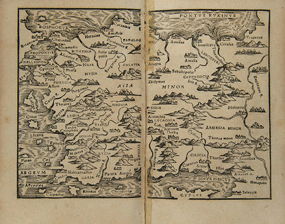 The rare third editions of Johannes Honter's important early atlas, Circuli Sphaerae Cum V. Zonis, with thirteen maps including a world map based on that of Peter Apian.