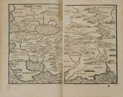 The rare third editions of Johannes Honter's important early atlas, Circuli Sphaerae Cum V. Zonis, with thirteen maps including a world map based on that of Peter Apian.