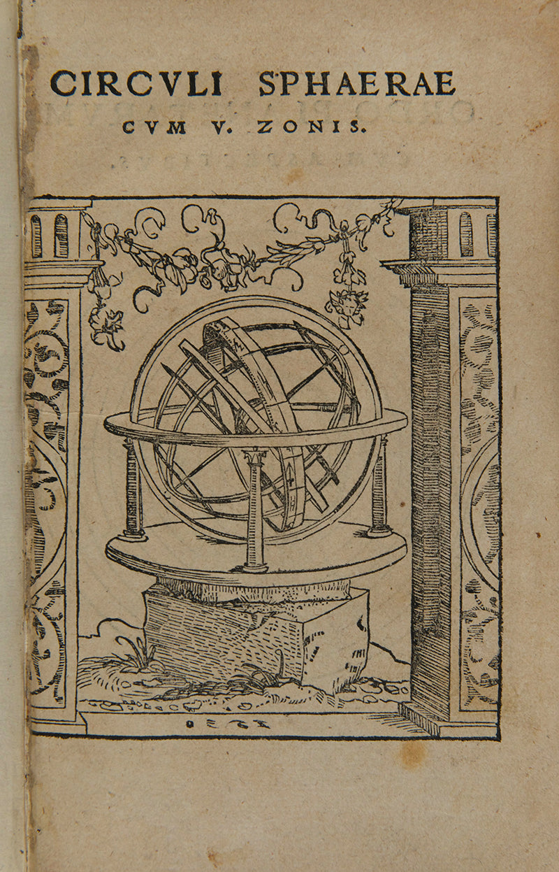 The rare third editions of Johannes Honter's important early atlas, Circuli Sphaerae Cum V. Zonis, with thirteen maps including a world map based on that of Peter Apian.