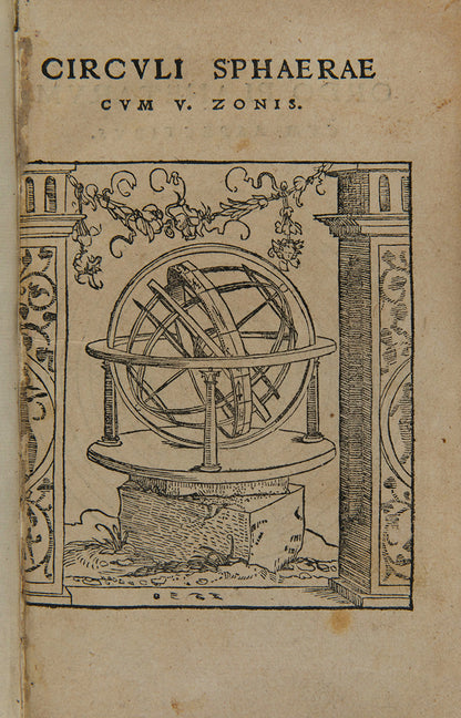 The rare third editions of Johannes Honter's important early atlas, Circuli Sphaerae Cum V. Zonis, with thirteen maps including a world map based on that of Peter Apian.