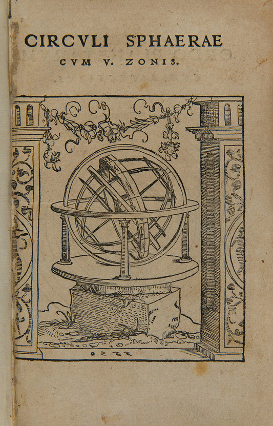 The rare third editions of Johannes Honter's important early atlas, Circuli Sphaerae Cum V. Zonis, with thirteen maps including a world map based on that of Peter Apian.