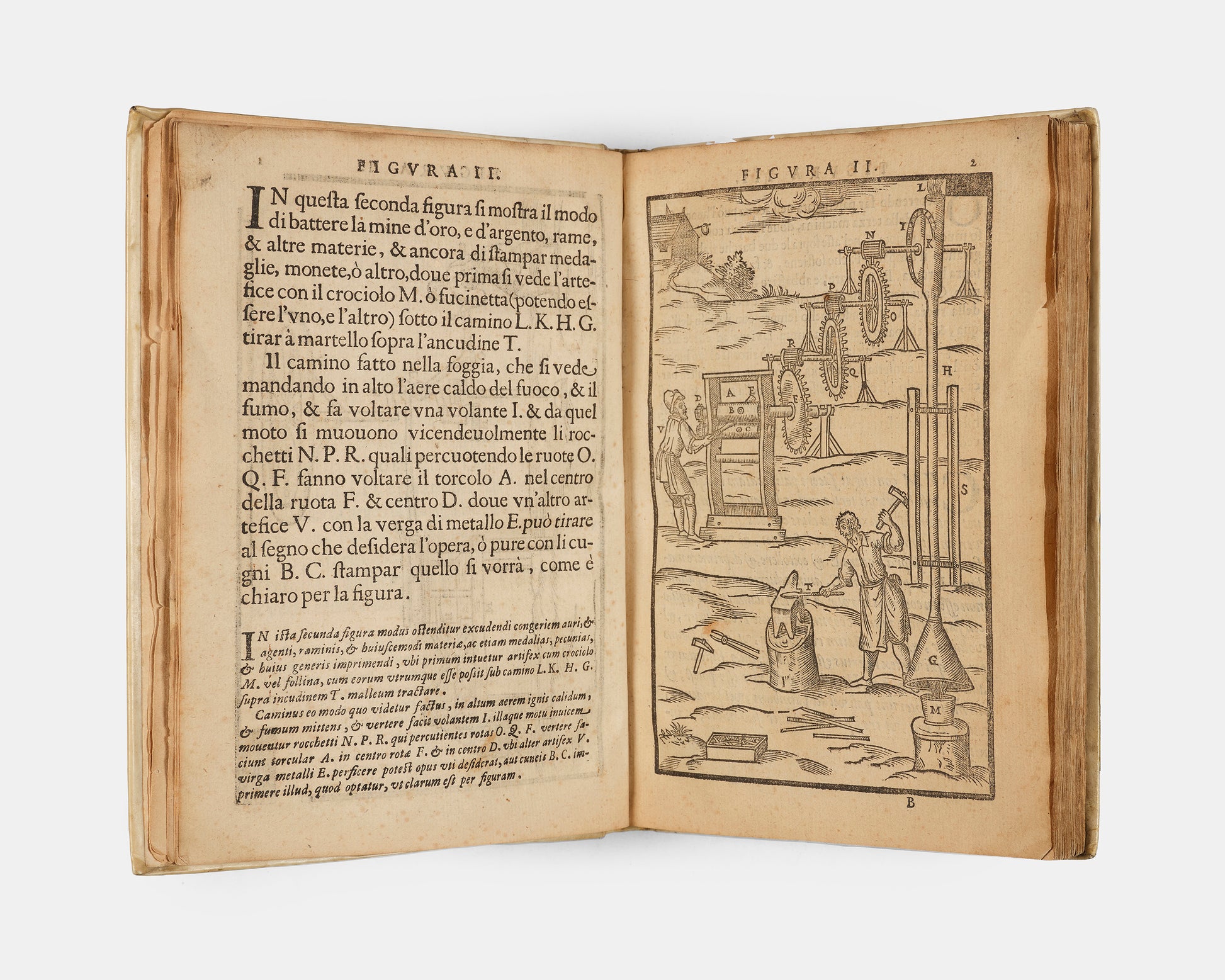The first edition of Giovanni Branca's Le Machine, a key early work on engineering containing the first published depiction of a steam turbine.