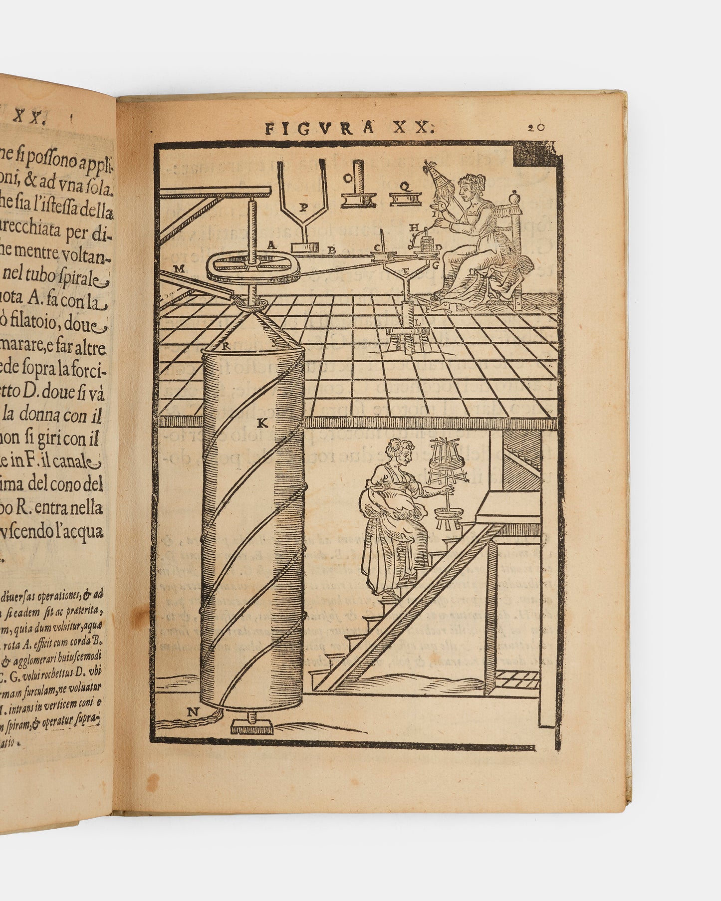 The first edition of Giovanni Branca's Le Machine, a key early work on engineering containing the first published depiction of a steam turbine.