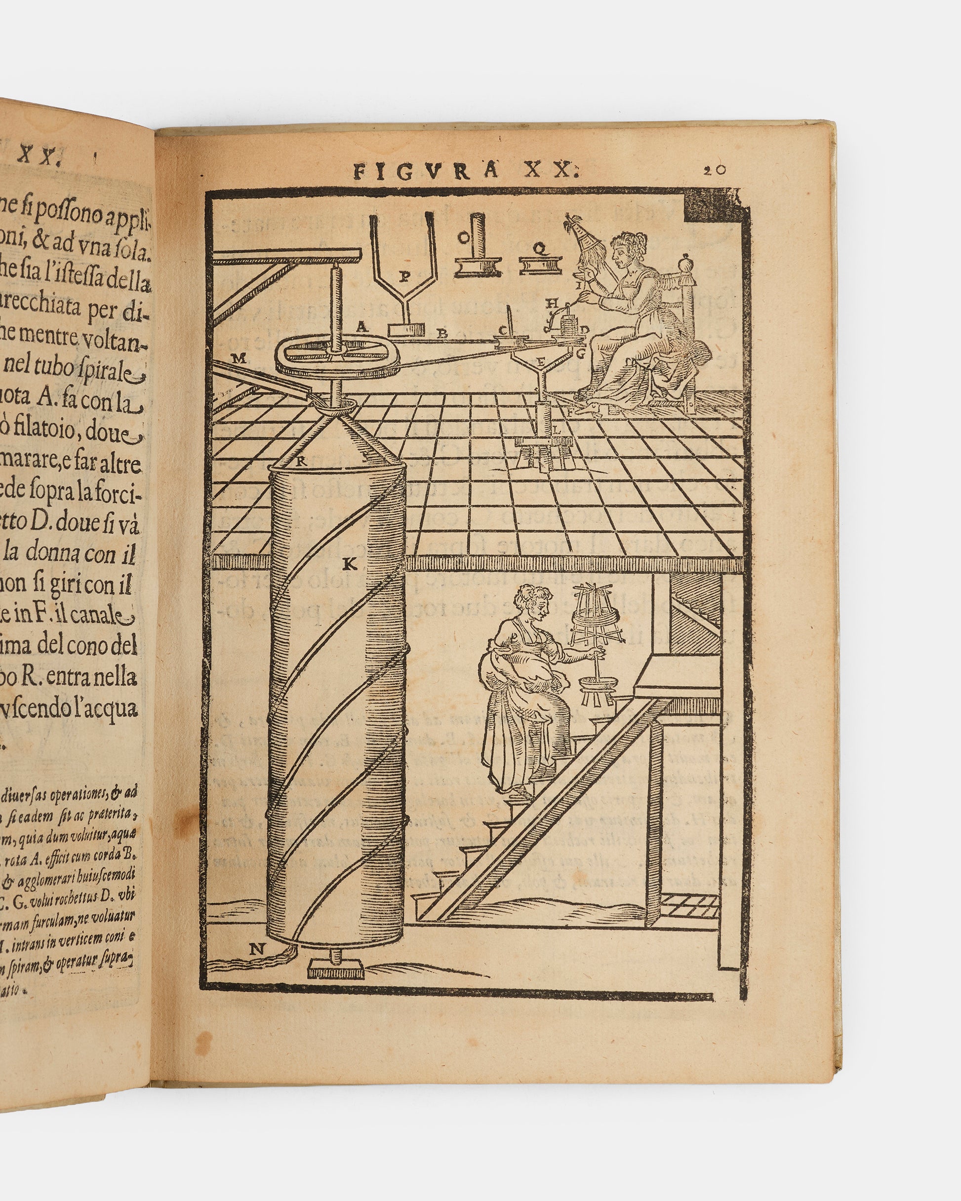 The first edition of Giovanni Branca's Le Machine, a key early work on engineering containing the first published depiction of a steam turbine.