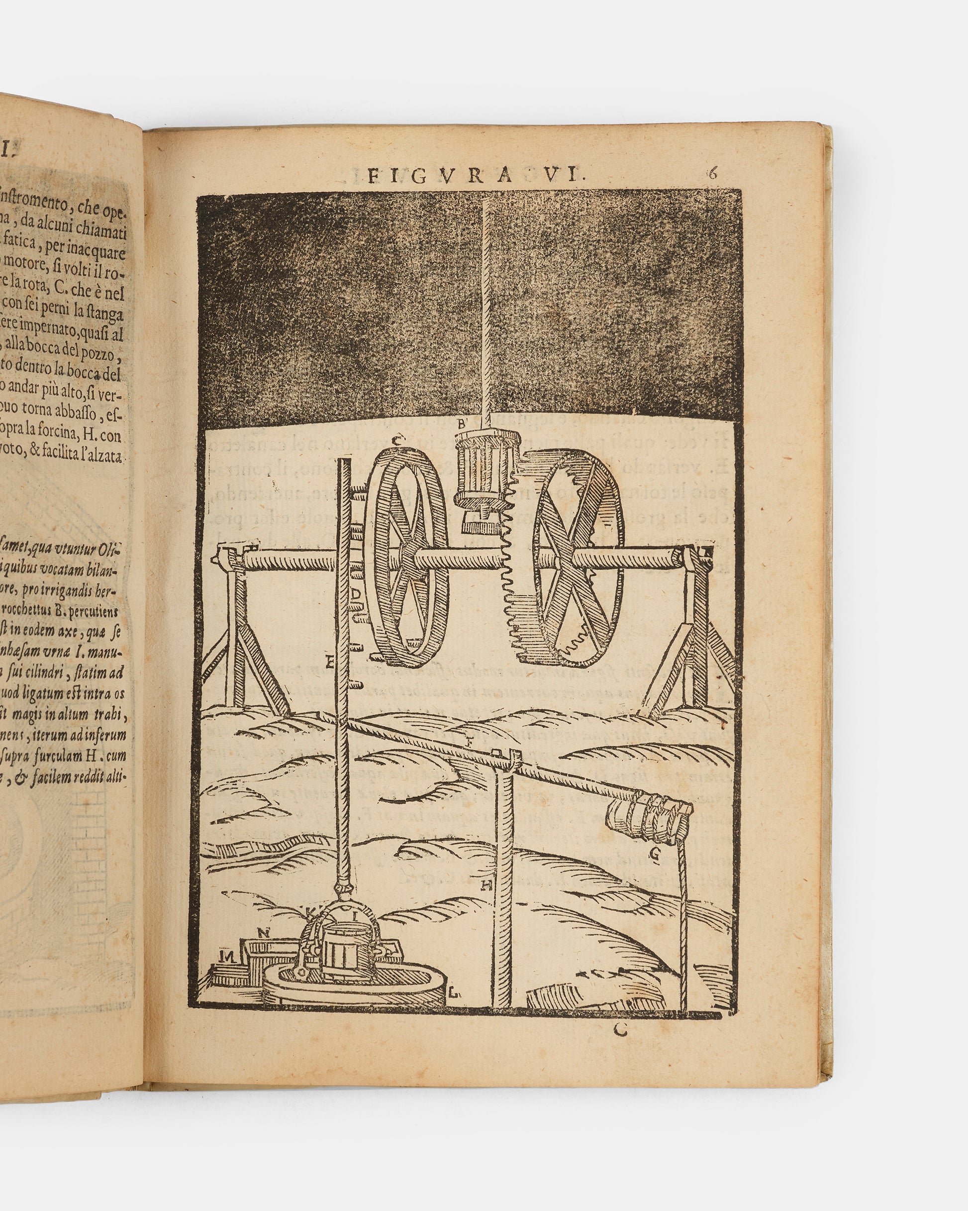 The first edition of Giovanni Branca's Le Machine, a key early work on engineering containing the first published depiction of a steam turbine.