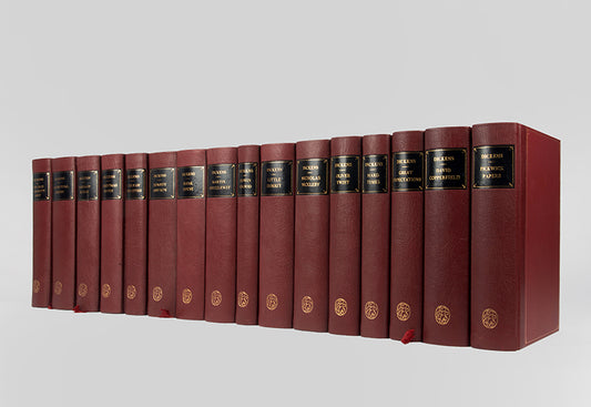 A scarce complete set of the Folio Society edition of Charles Dickens' works, printed in facsimile from the Nonesuch Press edition, published in the 1930's