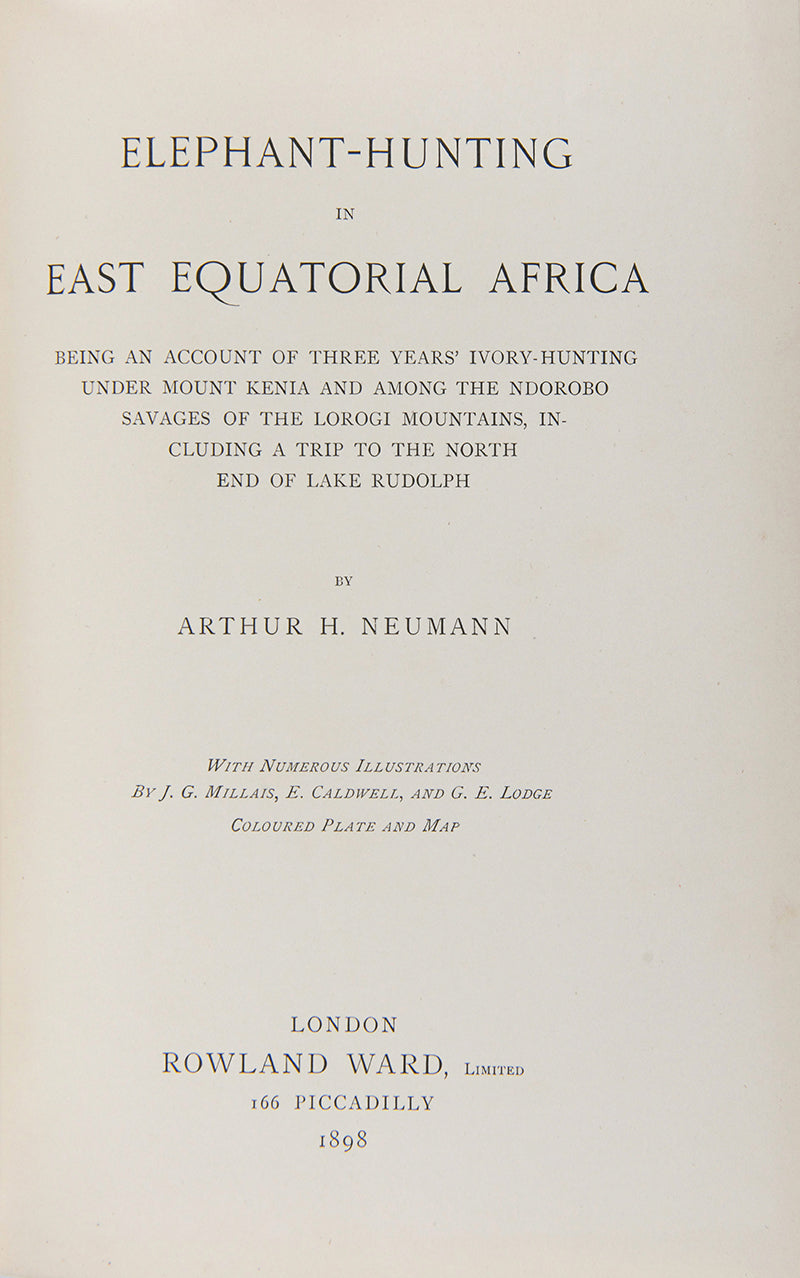 Neumann's Elephant Hunting is one of the most important, and also one of the scarcest, books on elephants.