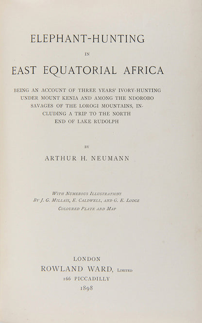 Neumann's Elephant Hunting is one of the most important, and also one of the scarcest, books on elephants.