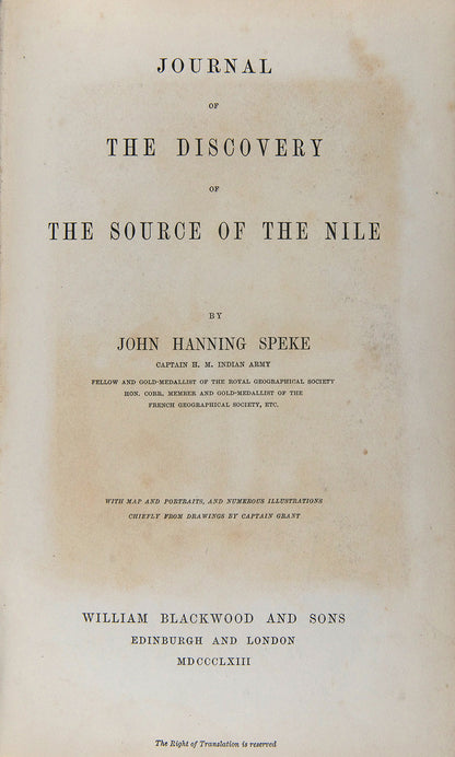 The account of Speke's  final expedition. It's purpose was to explore the Victoria Nyanza area and confirm that the lake was the source of the White Nile.