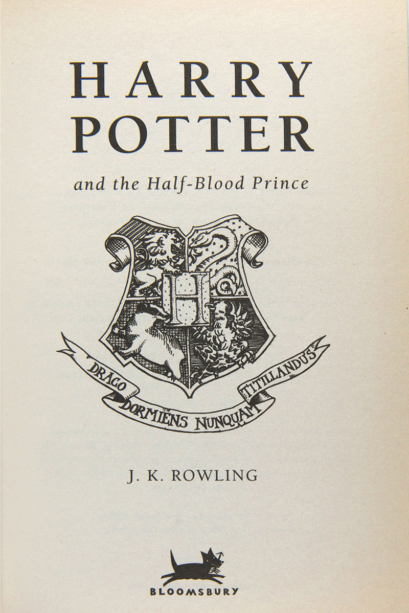 J.K. Rowling, Harry Potter and Half-Blood Prince, with misprint on Page 99, Line 9, 'eleven' instead of 'ten' O.W.L.s, a fine copy of the sixth novel in the sequence<br />