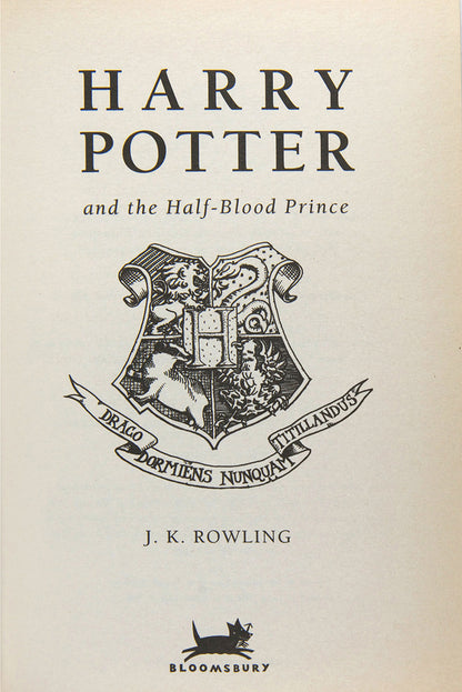 J.K. Rowling, Harry Potter and Half-Blood Prince, with misprint on Page 99, Line 9, 'eleven' instead of 'ten' O.W.L.s, a fine copy of the sixth novel in the sequence<br />