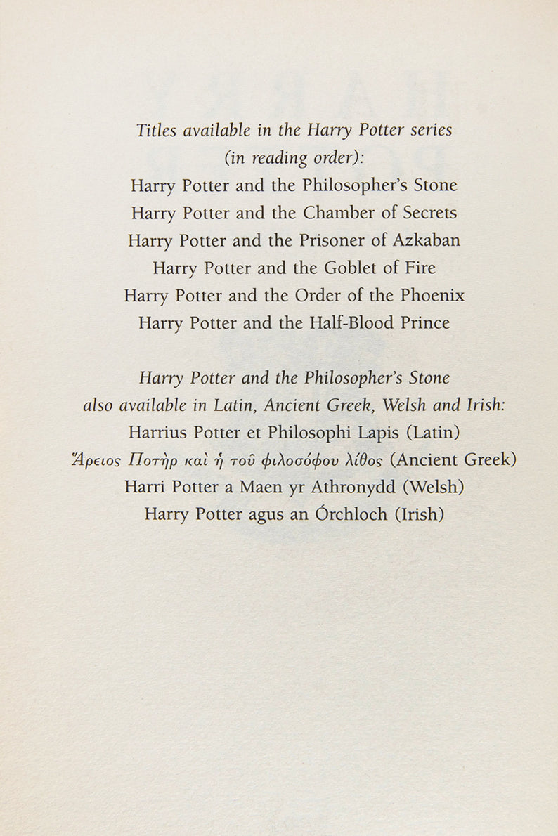 J.K. Rowling, Harry Potter and Half-Blood Prince, with misprint on Page 99, Line 9, 'eleven' instead of 'ten' O.W.L.s, a fine copy of the sixth novel in the sequence<br />