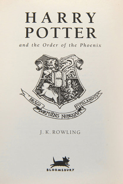 The first edition, first impression of J.K. Rowling's Harry Potter and the Order of the Phoenix, a fine copy in the original dust-jacket