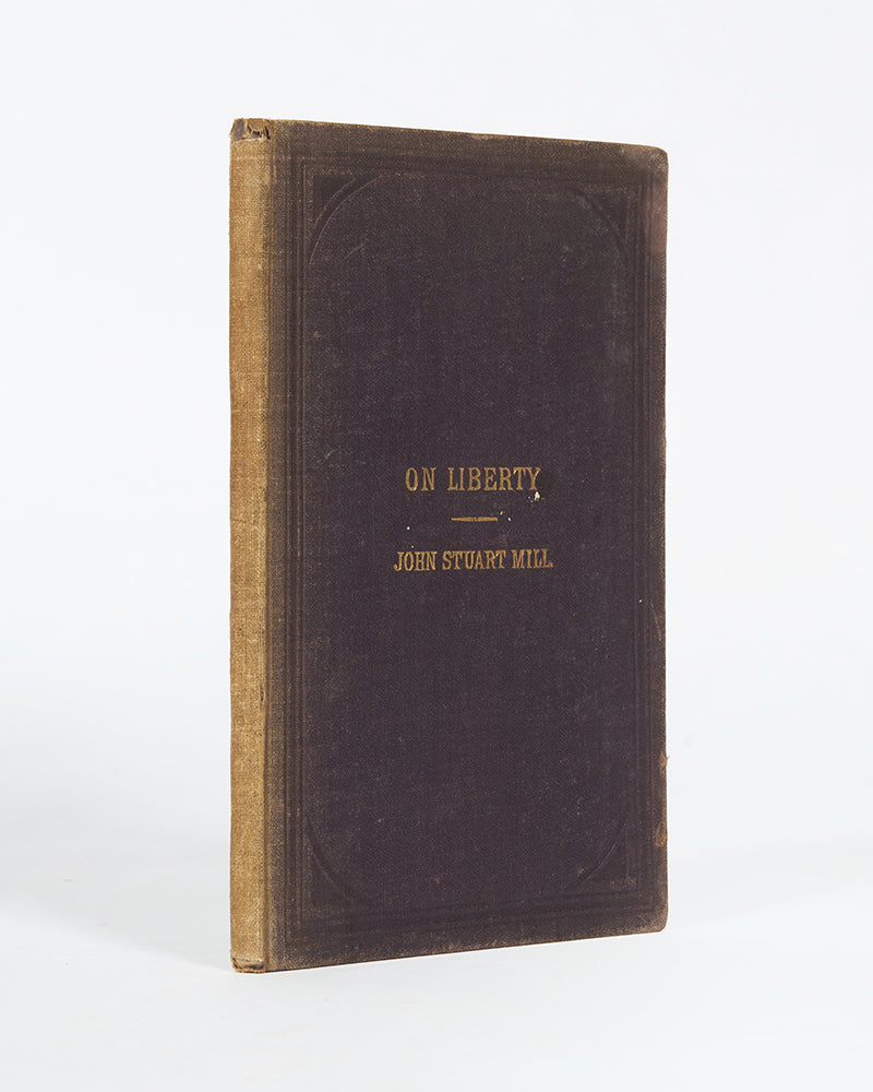 A late Victorian edition of Mill's great essay On Liberty, in the publisher's purple cloth