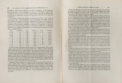 The rare offprint of Michael Faraday's On the Liquefaction and Solidification of Bodies Generally Existing as Gases, a presentation copy inscribed by the author.