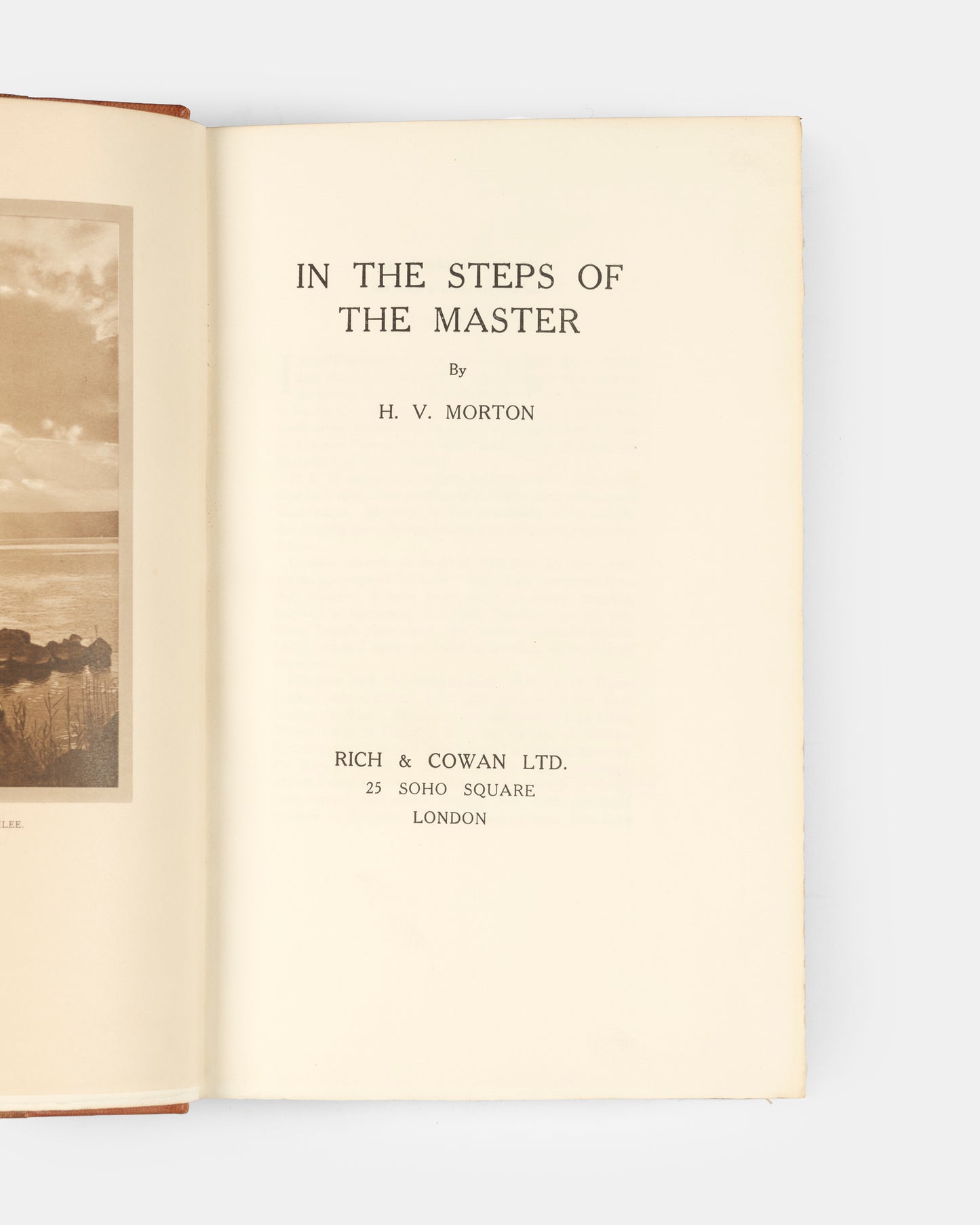H. V. Morton's In the Steps of the Master, the Signed Large Paper edition in a half roan binding.