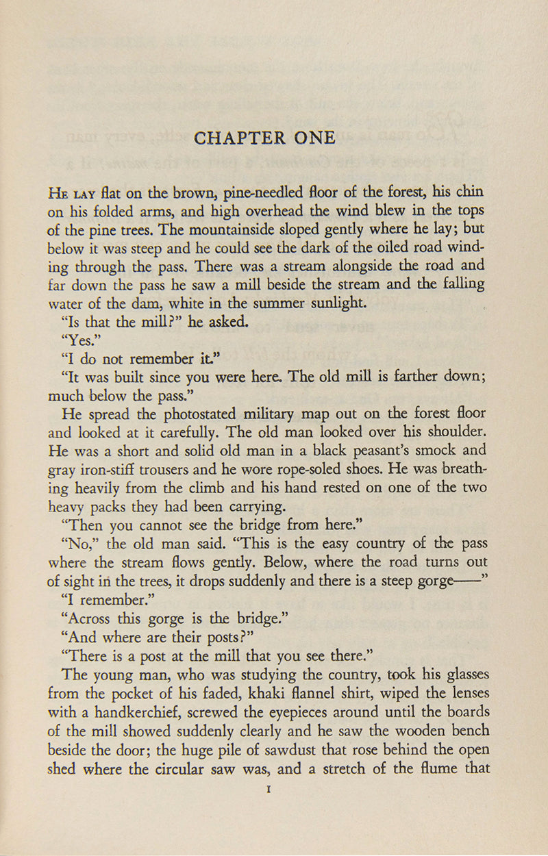 First edition of <em>For Whom the Bell Tolls,</em> one of Ernest Hemingway's most famous novels documenting the the story of American teacher Robert Jordan's experience of the Spanish Civil War. 