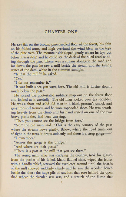First edition of <em>For Whom the Bell Tolls,</em> one of Ernest Hemingway's most famous novels documenting the the story of American teacher Robert Jordan's experience of the Spanish Civil War. 