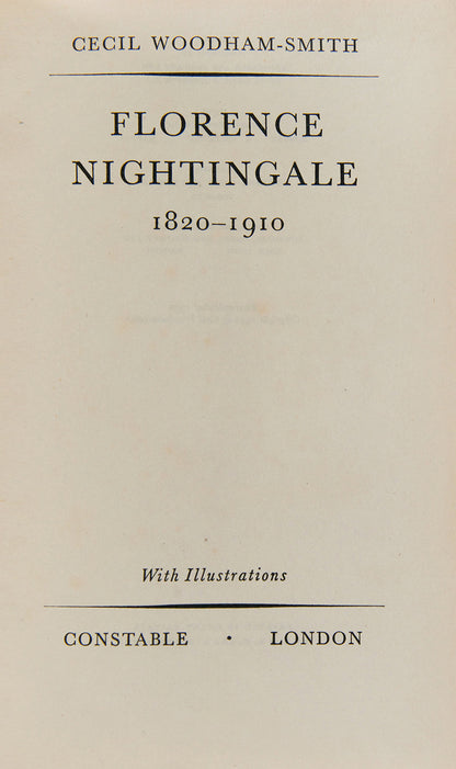 A handsome copy of Cecil Woodham-Smith's account of the life of Florence Nightingale.