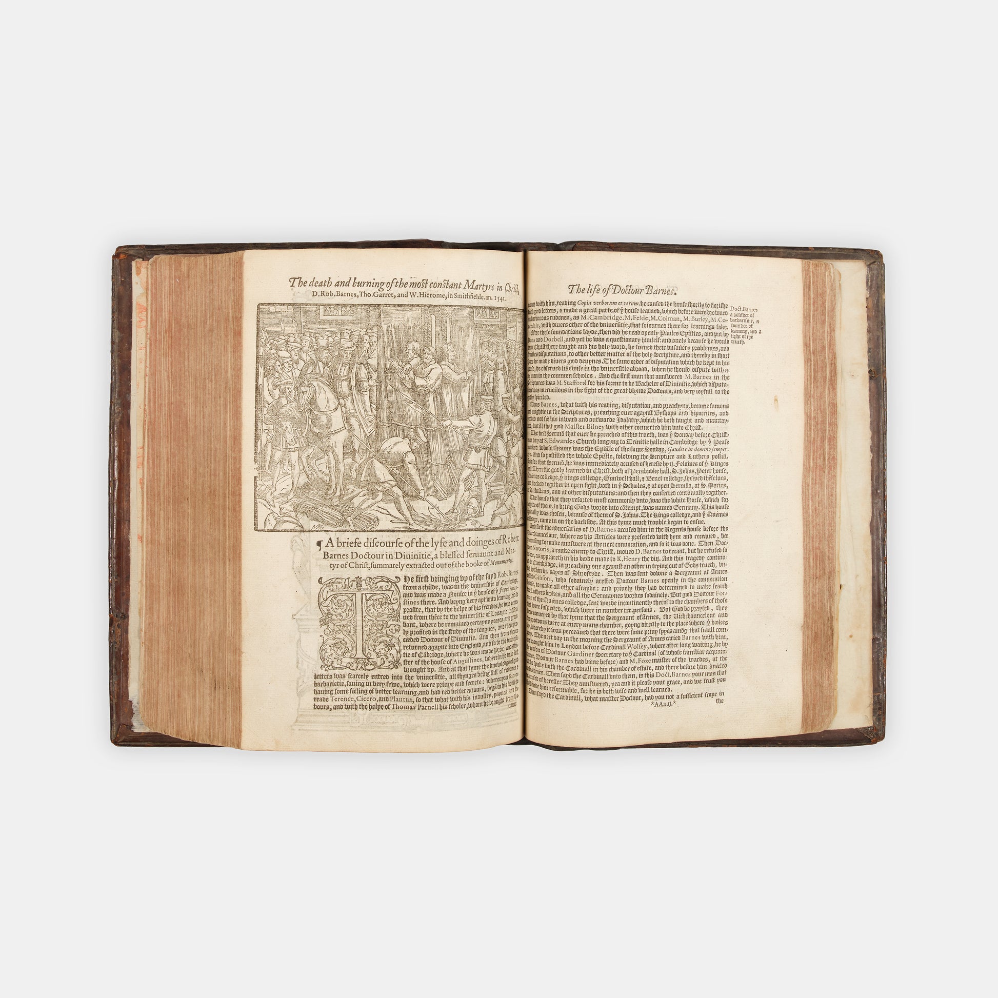 The first edition of the collected works of the Protestant marturs William Tyndale, John Frifth and Robert Barnes in English