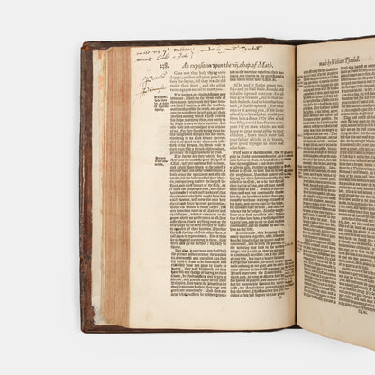 The first edition of the collected works of the Protestant marturs William Tyndale, John Frifth and Robert Barnes in English