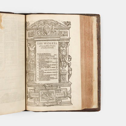 The first edition of the collected works of the Protestant marturs William Tyndale, John Frifth and Robert Barnes in English