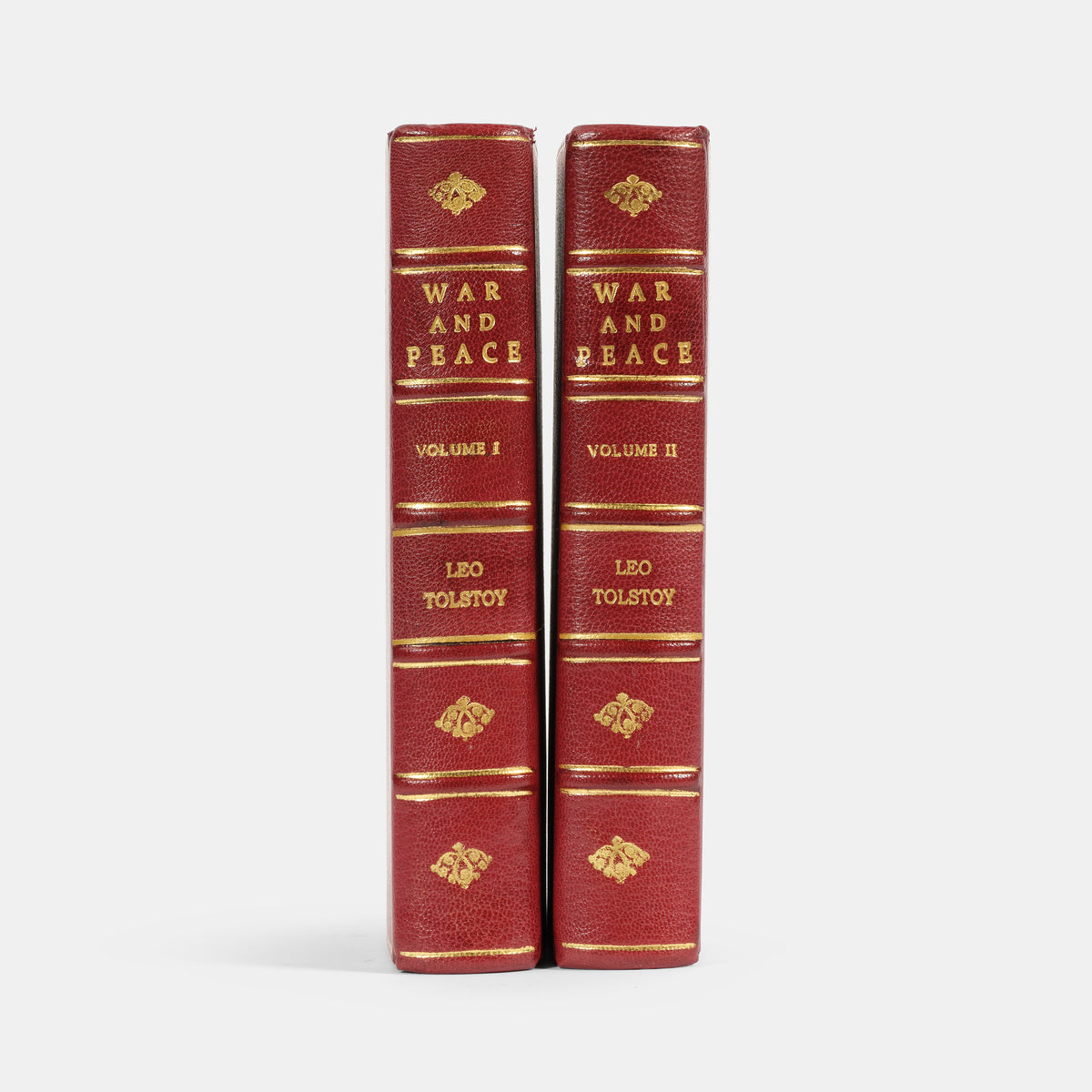 A first edition of the Garnett translation of War and Peace by Leo Tolstoy.