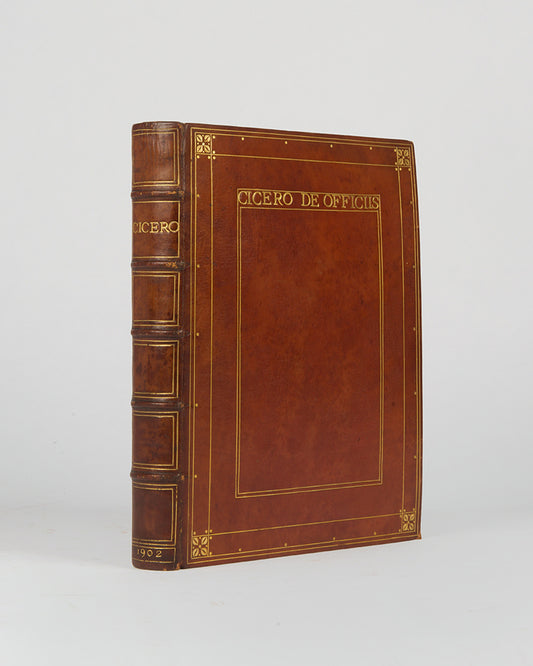 A fine-pritned example of Cicero's De Officiis in English translation, pleasinlgy bound in crushed red-brown morocco gilt
