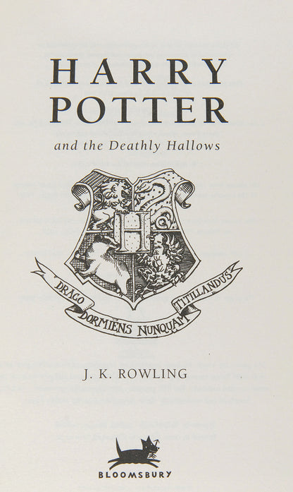 The first edition, first impression of J.K. Rowling's Harry Potter and the Deathly Hallows, a fine copy in the pictorial dustjacket