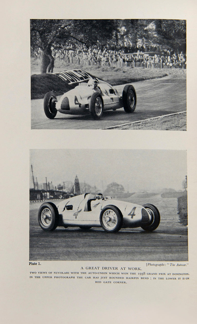 Deluxe issue of the first edition of Motor Racing by Peter Berthon and others for the Lonsdale Library, in full blue morocco.