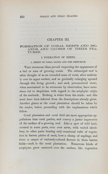 First edition of the important geological book Corals & Coral Islands by James Dwight Dana, a presentation copy inscribed by the author.