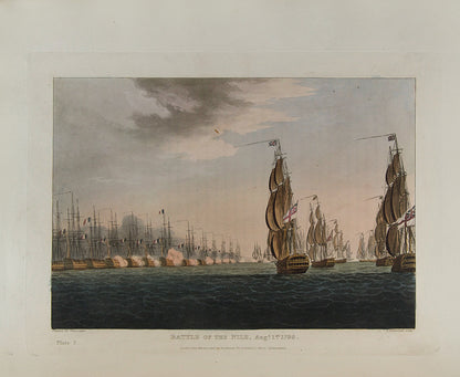 First edition, early issue, of James Jenkins's famous The Naval Achievements of Great Britain from the Year 1793-1817, with 55 striking hand-coloured aquatints.