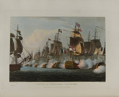 First edition, early issue, of James Jenkins's famous The Naval Achievements of Great Britain from the Year 1793-1817, with 55 striking hand-coloured aquatints.