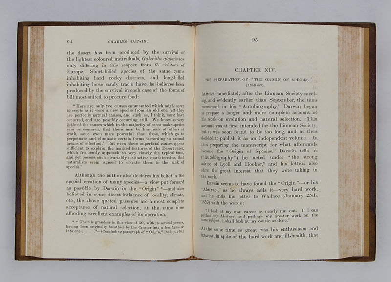 First edition of Edward Poulton's Charles Darwin and the Theory of Natural Selection, presented by the Lords of the Admiralty to Major Henry James Jones.