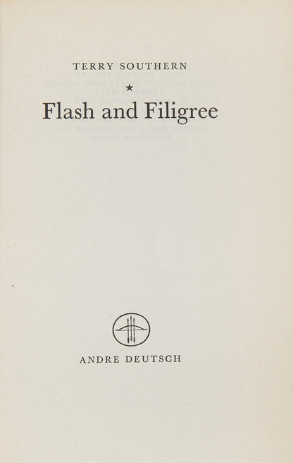 First edition of Flash and Filigree by Terry Southern, the author's first novel.