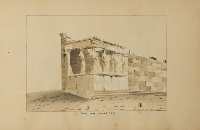A sketchbook of pen and wash drawings of the principal ancient Greek monuments in and around Athens.
