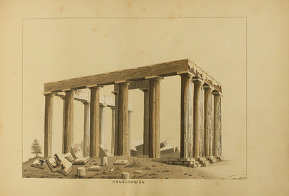 A sketchbook of pen and wash drawings of the principal ancient Greek monuments in and around Athens.