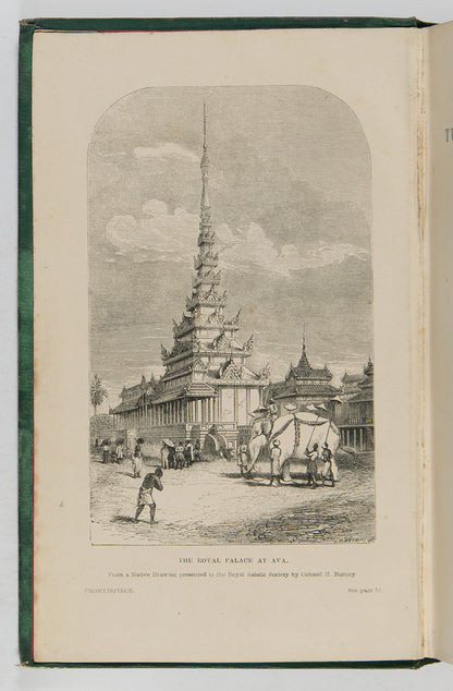 First edition of Two Years imprisonment Burmah by Henry Gouger, an account of Gouger's imprisonment during the first Anglo-Burmese War of 1824 to 1826.