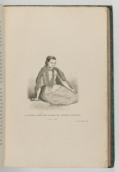 First edition of Two Years imprisonment Burmah by Henry Gouger, an account of Gouger's imprisonment during the first Anglo-Burmese War of 1824 to 1826.